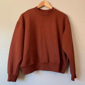 A New Day Rust oversized cropped crew neck sweatshirt large